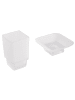 Beliani 6-tlg Badaccessoires Set UVITA in Silber