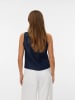 Vero Moda VMHALANA SS BOW DENIM VEST TOP in Dark Blue Denim