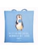 Mr. & Mrs. Panda Stofftasche Pinguin Lolli mit Spruch in Sky Blue