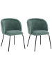 Beliani 2er-Set Esszimmerstuhl SARASOTA in Grün/Schwarz