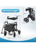COSTWAY Rollator mit Luftbereifung faltbar bis 140 kg in Schwarz