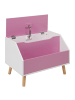 Beliani Sideboard CASPER in Rosa/Weiß/Braun - (W) 60 x (H) 43 x (L) 41 cm