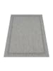 KADIMA DESIGN Outdoor Teppich Unifarben mit Bordüre Balkon, Terrasse in Grau