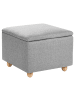 Beliani Pouf FERNDALE in Grau/Braun - (W) 60 x (H) 46 x (L) 60 cm