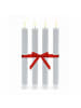 relaxdays 4 x LED Stabkerzen in Hellgrau