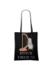 Mr. & Mrs. Panda Jutetasche Harfe mit Stil mit Spruch in Schwarz