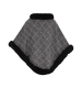 faina Women Poncho in Grau Kariert
