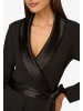Adrianna Papell Smoking Jumpsuit Crepe Romper with Lapel in schwarz