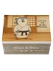 Mr. & Mrs. Panda truhe holz Pinguin Karate Design mit Spruch in Weiß