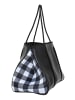 NAEMI Damen Handtasche in Schwarz Wollweiss