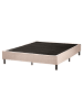 Beliani Boxspring Bett COUNTESS  in Beige/Braun - (W) 160 x (H) 53 x (L) 200 cm