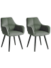 Beliani 2er-Set Esszimmerstuhl TIRANO in Grün/Schwarz