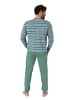 NORMANN Langarm Schlafanzug Pyjama Bündchen Streifen - 86167 in blau