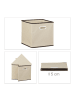 relaxdays 4x Faltbox in Beige - (B)30 x (H)30 x (T)30 cm