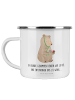 Mr. & Mrs. Panda Emaille Tasse Bär Arzt mit Spruch in Weiß
