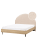 Beliani 2-tlg Doppelbett MILLAY in Beige/Schwarz/Braun