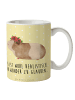 Mr. & Mrs. Panda Keramiktasse Meerschweinchen Weisheit mit Spruch in Gelb Pastell