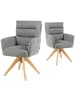 DUBI Möbel 2er-Set: Drehstuhl Mika-Juna in Grau - (B)59 x (H)94 x  (T)66 cm