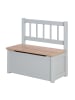 roba Kinderbank Woody – Spielzeugtruhe Holz natur & Taupe, mit Deckelbremse