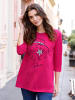 Sieh an! Longshirt in pink-schwarz
