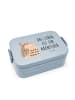 Mr. & Mrs. Panda Bento Box Eule Federschmuck Motiv mit Spruch in Blau Pastell