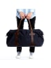 SID & VAIN Reisetasche echt Leder Weekender groß blau-braun CHASE in blau