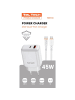 Wisam Teltech Ladegerät GaN3 USB / USB-C 45W + Kabel USB-C - USB-C 1m PD