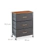 relaxdays Schubladenschrank 3 Schubladen in Grau - (B)58 x (H)74,5 x (T)30 cm