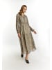 faina Damen Maxikleid Mit Leoprint in Hellbeige Mehrfarbig