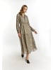 faina Maxikleid Mit Leoprint in Hellbeige Mehrfarbig