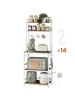 VASAGLE Küchenregal Barnet in Braun-Weiß - (B)60 x (H)170 x (T)40 cm
