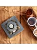 relaxdays Teelichthalter in Grau - (B)15,5 x (H)8,5 x (T)15,5 cm