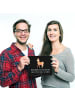 Mr. & Mrs. Panda Mauspad Alpaka Stolz mit Spruch in Schwarz