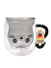 Intirilife Thermo Glas Doppelwandig Katze 200ml in 1x Schwarz
