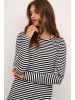 Kaffe Kleid KAbenedikte Slim fit in Black/Chalk Stripe