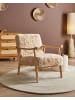 Beliani Sessel LEKNES in Beige/Braun - (W) 66 x (H) 79 x (L) 74 cm