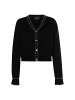 faina Damen Strickjacke Mit Perlen in Schwarz