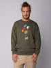 wat? Apparel Sweatshirt Balloon Spaceman in Khaki