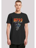 F4NT4STIC Long Cut T-Shirt Kiss Rock Band Neon in schwarz