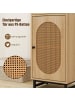 COSTWAY Nachttisch Rattan mit Schublade in Hellbraun