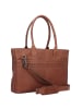 Plevier Structure Antilla Schultertasche RFID Schutz Leder 40 cm Laptopfach in cognac