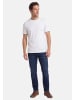Redmond T-Shirt Basic in Weiß / grau