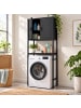 relaxdays Waschmaschinenschrank in Schwarz - (B)64 x (H)170 x (T)27 cm