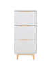 Beliani Schuhschrank SANDFLY in Weiß/Braun - (W) 60 x (H) 128 x (L) 24 cm