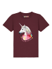 wat? Apparel T-Shirt Flash, the unicorn in Weinrot