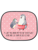 Mr. & Mrs. Panda Sonnenblende Auto Pinguin mit Kind mit Spruch in Rot Pastell