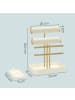 SONGMICS Schmuckständer Caeley in Weiß-Gold - (B)22 x (H)29.2 x (T)15 cm