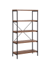 Beliani Bücherregal BRISBANE in Braun/Schwarz - (W) 80 x (H) 160 x (L) 36 cm