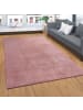 KADIMA DESIGN Teppich Kurzflor waschbar Unifarben Wohnzimmer in Hellrosa