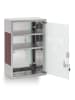 relaxdays Medizinschrank in Silber/Braun - (B)30 x (H)45 x (T)12 cm